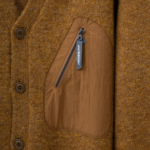 And Wander Shetland Wool Cardigan Camel 5742284361 Degli Uberti